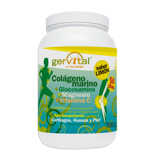 Gervital Colágeno Marino + Magnesio + Glucosamina + Vitamina C - SABOR LIMON