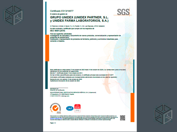 UNIDEX Partner ISO 9001
